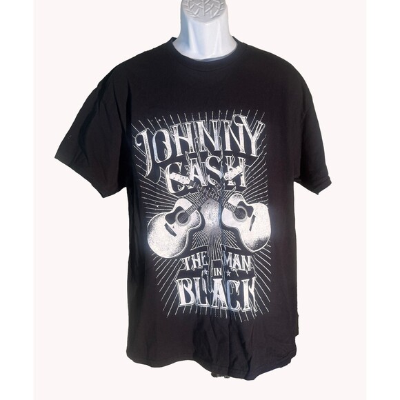 JOHNNY CASH Short Sleeve THE MAN IN BLACK Black T-Shirt XL - Picture 1 of 5